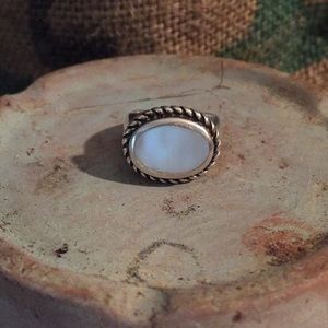 Mother of Pearl Sterling Silver ring. Size 6.5